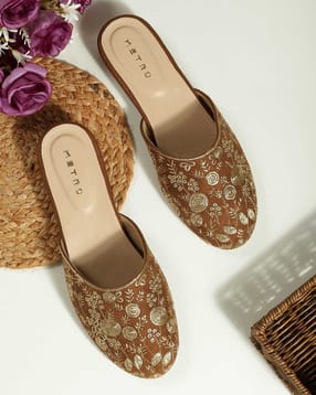 metro Women Embroidered Slip-On Mules-picture-19