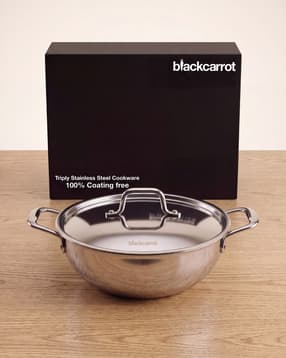 blackcarrot Stainless Steel Kadhai with Stainless Steel Lid  -picture-20