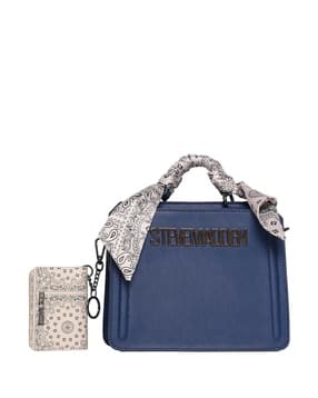 Women Bevelyn Scarf Satchel with Detachable Strap-image-12