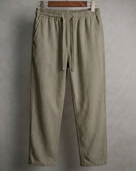 Buda Jeans Co Men's Relaxed Fit Flat-Front Trousers (Grey) - Image 1