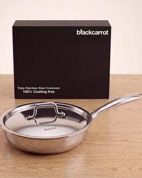blackcarrot Stainless Steel Straight Saute Fry Pan with Stainless Steel Lid  -picture-44