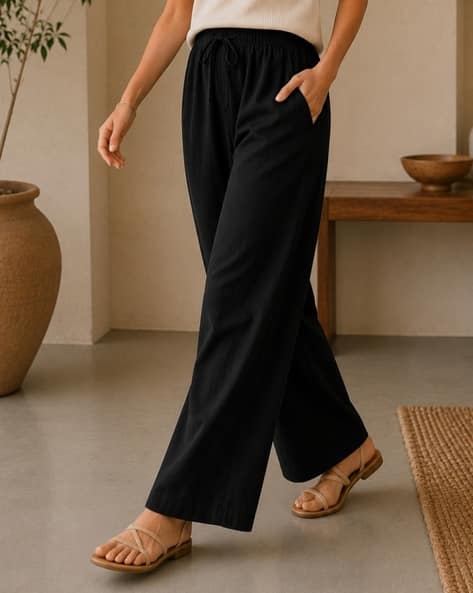 Buda Jeans Co Women Straight Fit Flat-Front Palazzos