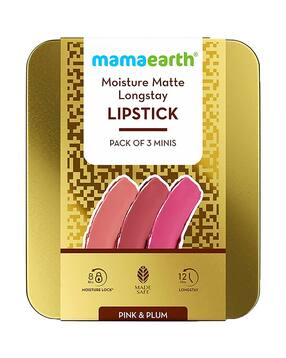 mamaearth Pack of 3 Moisture Matte Long Stay Lipstick Gift Set - Pink & Plum-picture-19