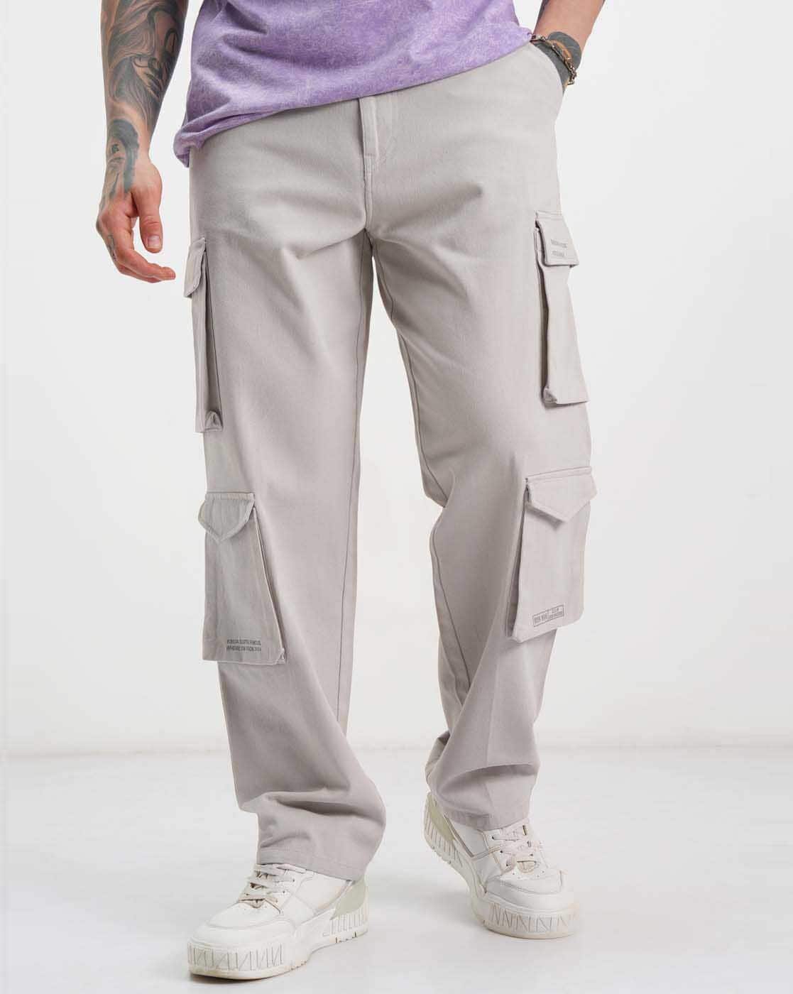 Iron Man - Men Grey Men Cotton High Rise Loose Fit Trouser