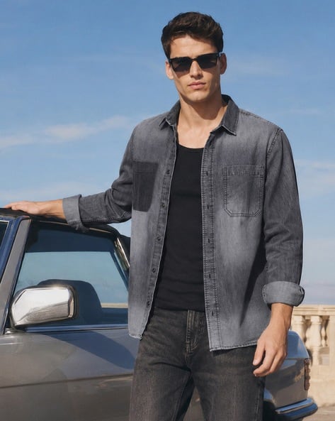 The Indian Garage Co Demin Shirt with Patch Pocket