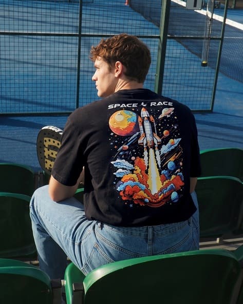 The Indian Garage Co Men Graphic Print Oversized Crew-Neck T-Shirt