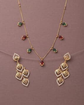 brado jewellery Women Gold Plated Necklace with Earrings Set -picture-36