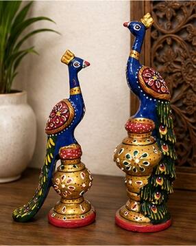 aawiclo home Set of 2 Handcrafted Decorative Peacock Showpieces-picture-37