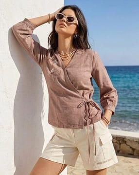 nyrika Women Embroidered Regular Fit Wrap Top-picture-15