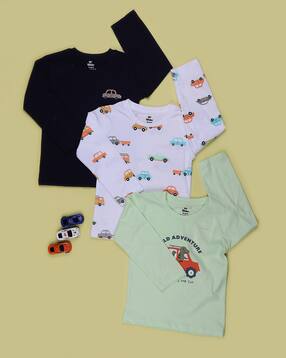 v-mart Boys Pack of 3 Printed Round-Neck T-Shirts-picture-49