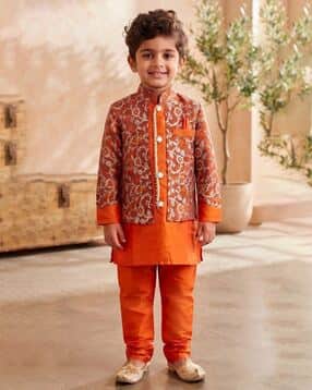 new gen Boys Art Silk Kurta Pyjama Set-picture-24