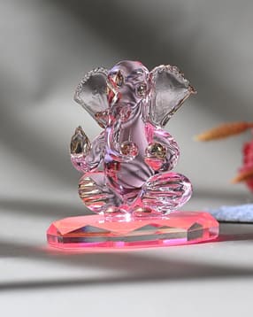 afast Handmade Crystal Glass Ganesha Showpiece - 5 cm x 5 cm x 5.5 cm-picture-35
