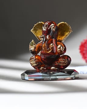 afast Handmade Crystal Glass Ganesha Showpiece - 5 cm x 5 cm x 6 cm-picture-39