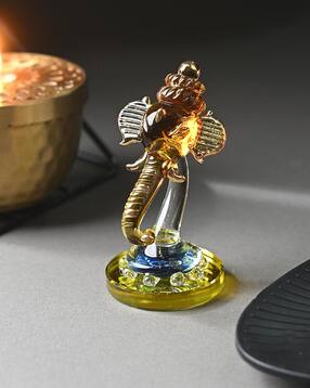 afast Handmade Crystal Glass Ganesha Showpiece - 5 cm x 4 cm x 9.5 cm-picture-44