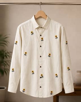 zikaraa Men Embroidered Regular Fit Shirt with Spread Collar-picture-46