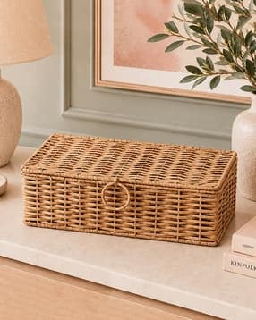 habere india Handwoven Cane Multi-Purpose Storage Box-picture-20