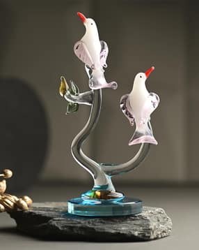 afast Handcrafted Glass Love Birds Showpiece - 6.5 cm x 6 cm x 13 cm-picture-10