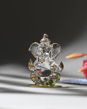 afast Handmade Crystal Glass Ganesha Showpiece - 3 cm x 3 cm x 5 cm-picture-15