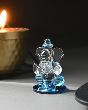 afast Crystal Glass Handmade Ganesha Showpiece - 4 cm x 4 cm x 6.5 cm-picture-49