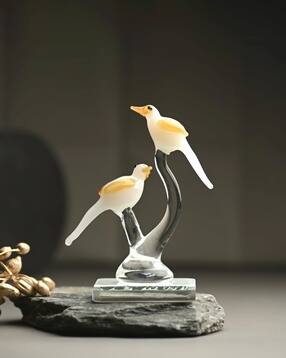 afast Handcrafted Glass Bird Couple Showpiece - 6.5 cm x 4 cm x 10 cm-picture-26