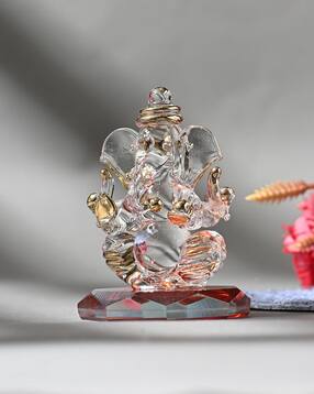afast Handmade Crystal Glass Ganesha Showpiece - 5 cm x 5 cm x 8 cm-picture-23