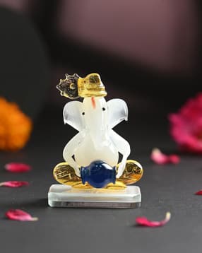 afast Crystal Glass Lord Ganesha Idol Showpiece - 4.5 cm x 4 cm x 6.5 cm-picture-27