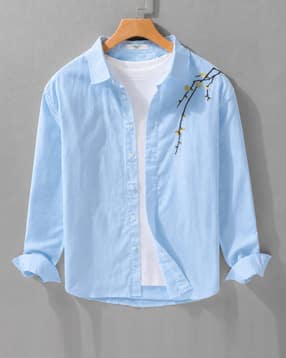 Men Embroidered Regular Fit Shirt