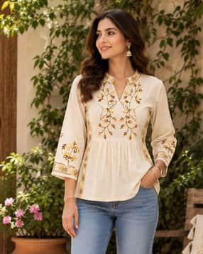 revangi Women Embroidered Relaxed Fit Top-picture-28