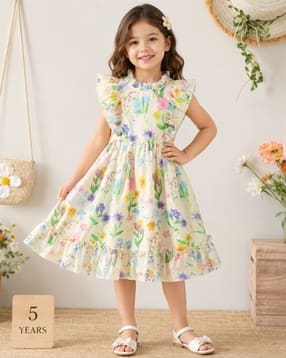 teevos Girls Ruffles Sleeveless A-Line Dress-picture-27