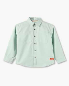 boys tailored fit shirt with patch pockets