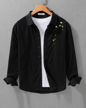 Men Embroidered Regular Fit Shirt