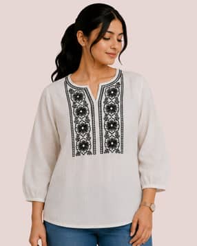 acai Women Embroidered Straight Fit Tunic-picture-36