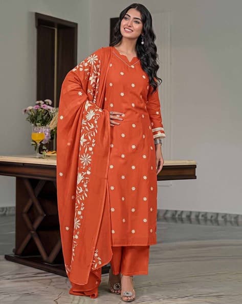 Kiana House Of Fashion Women Embroidered 3-Piece Straight Kurta Set