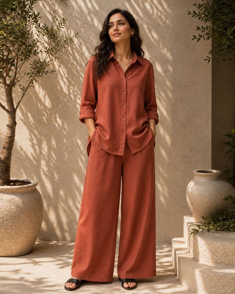 Acai Women Shirt & Palazzo Co-Ord Set