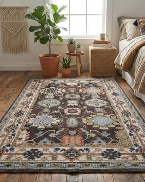 floral print rectangular rug 4"x6"