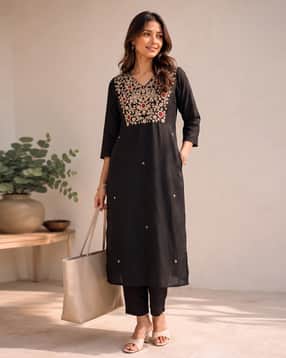 acai Women Embroidered 2-Piece Straight Kurta Set-picture-11