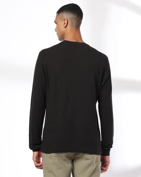 DNMX Men Regular Fit Henley T-Shirt (Black) - Image 3