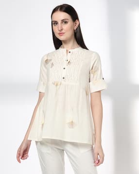 siyahi Women Printed Smocked Relaxed Fit Top-picture-12