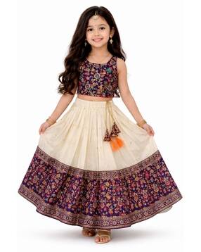 pixie n prince Girls Zari Lehenga with Choli Set-picture-50