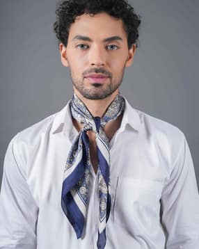 tossido Men Paisley Print Neckerchief with Contrast Border-picture-12