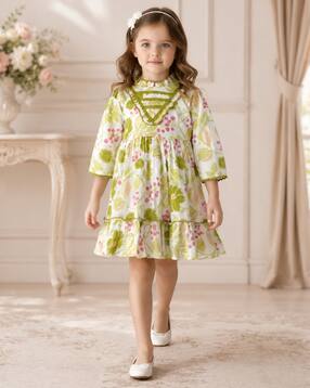 bella moda Girls Printed Tiered Dress-picture-49