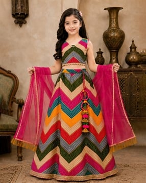 mini aangan Girls Embellished 3-Piece Lehenga Choli Set-picture-31