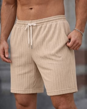 men patterned regular fit running shorts