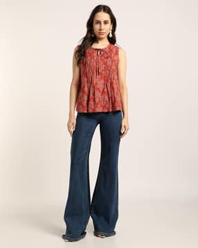 svrnaa by azorte Sleeveless Regular Fit Top with Tie-Up Detail-picture-47