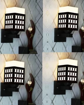 pack of 4 wooden led wall lamps - vd65