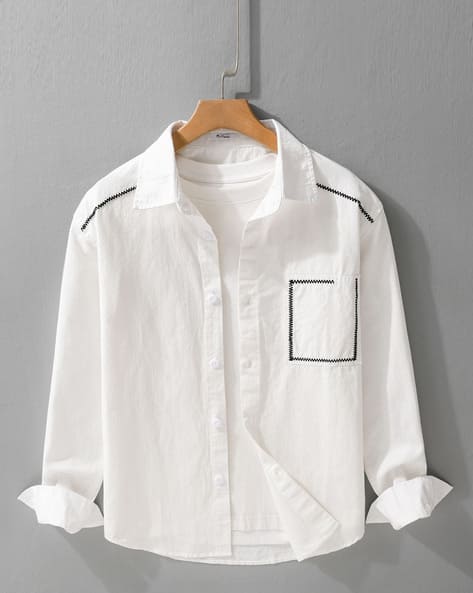 Men Embroidered Regular Fit Shirt - Image 1