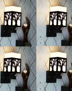 pack of 4 wooden led wall lamps - kl77