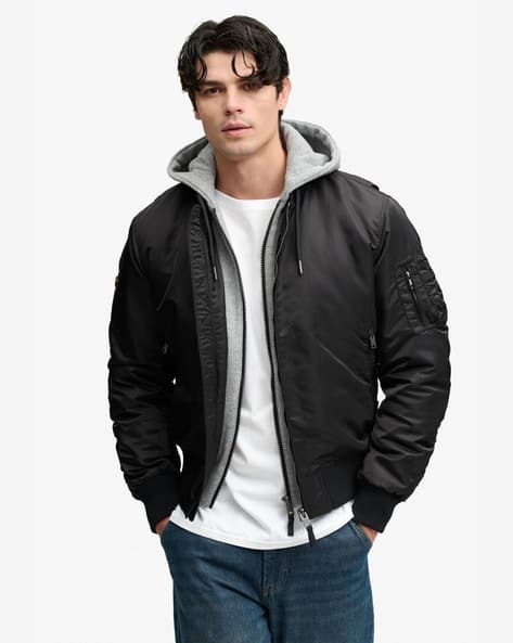 SUPERDRY M1 Regular Fit Hooded Bomber Jacket - Image 1