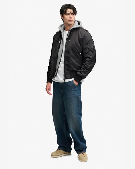 SUPERDRY M1 Regular Fit Hooded Bomber Jacket - Image 4