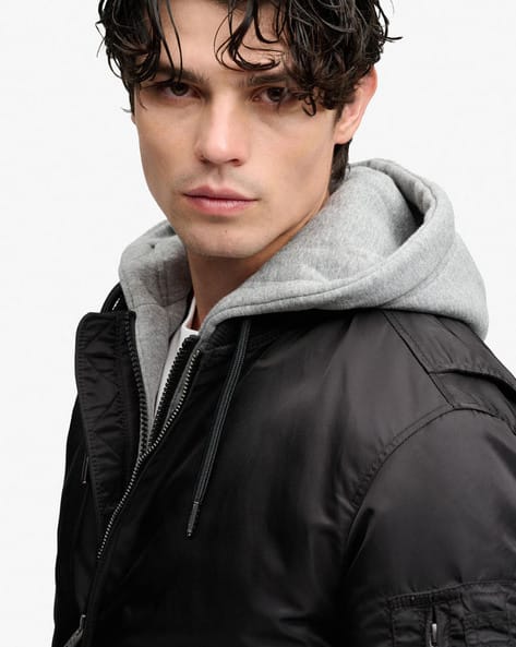 SUPERDRY M1 Regular Fit Hooded Bomber Jacket - Image 6
